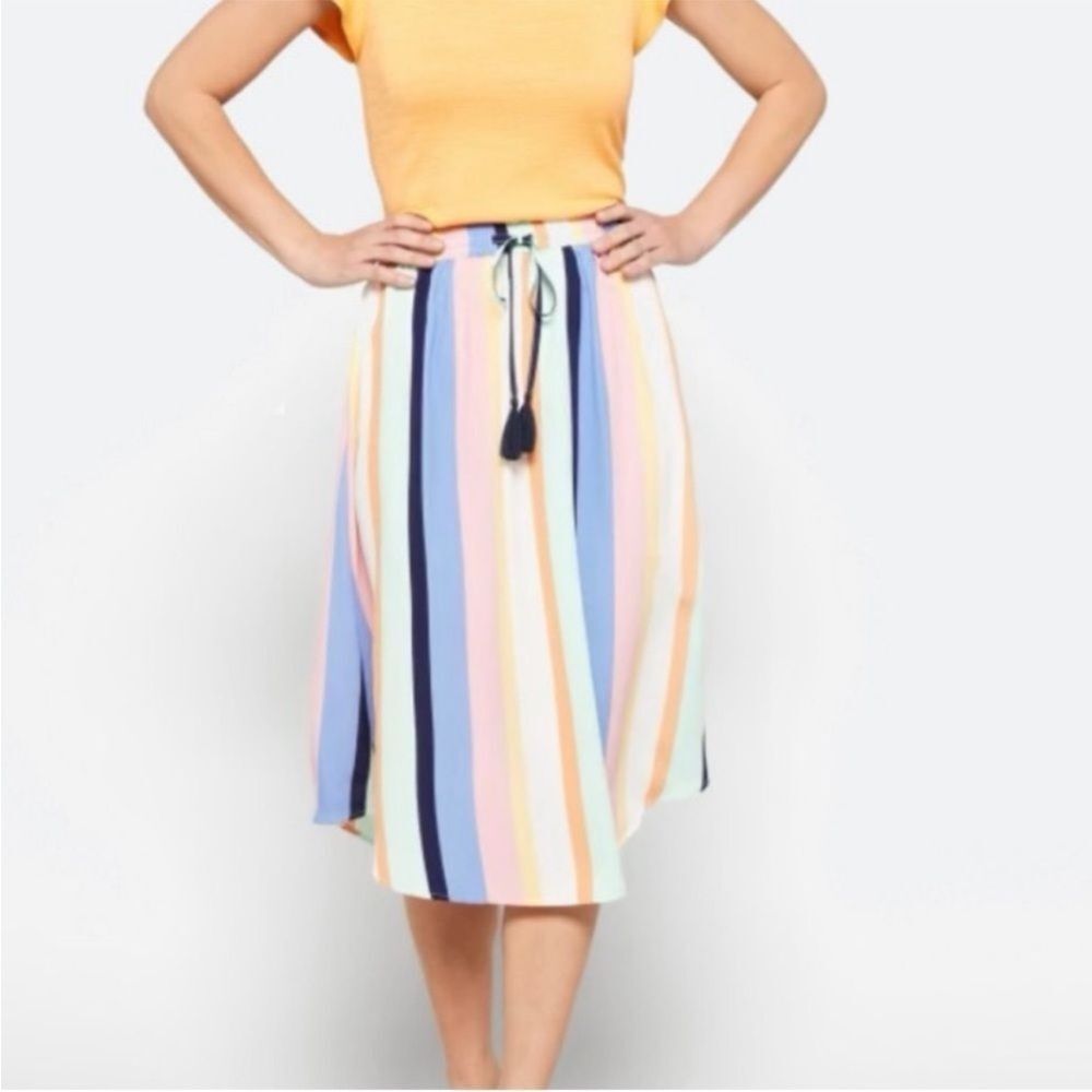 Skies Are Blue Ellis Curved Hem Midi Skirt Blue S Stitch Fix Nwt